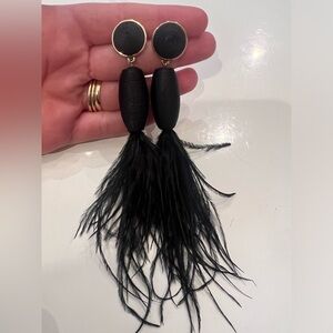 BaubleBar Black Feather Statement Earrings 🪶